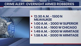 Five armed robberies in just over an hour in West Town area