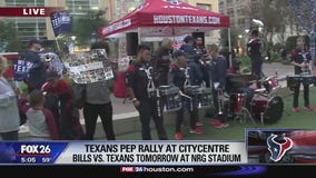 Texans fans gather for pep rally ahead of AFC Wildcard Game