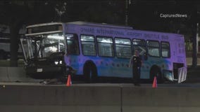Driver ejected through windshield of airport shuttle bus at O'Hare