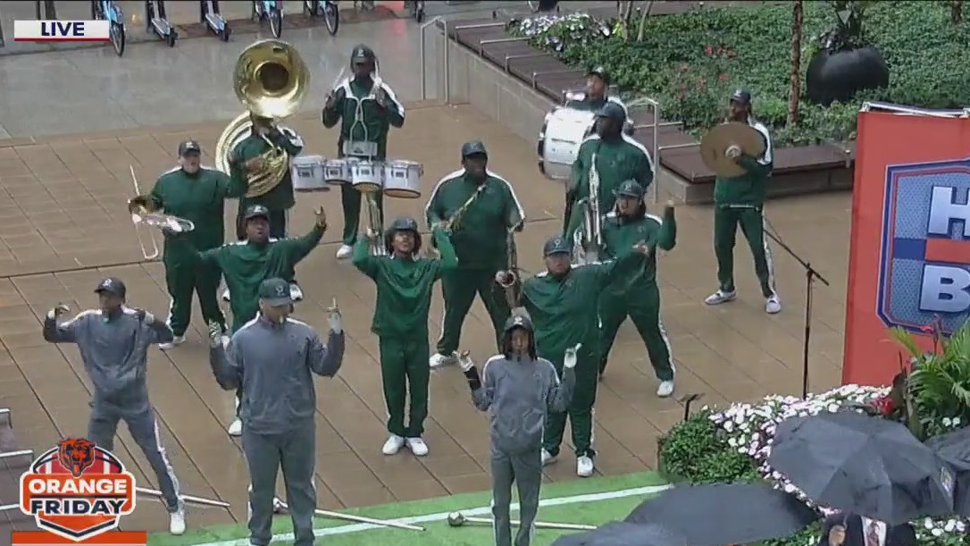Chicago State University's "Marching Soul of Chicago" turns up for Orange Friday