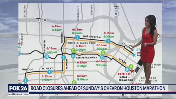 Road closures for Chevron Houston Marathon
