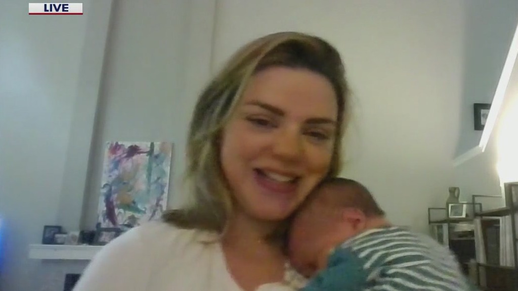 Fox 32's Elizabeth Matthews introduces baby Ozzie