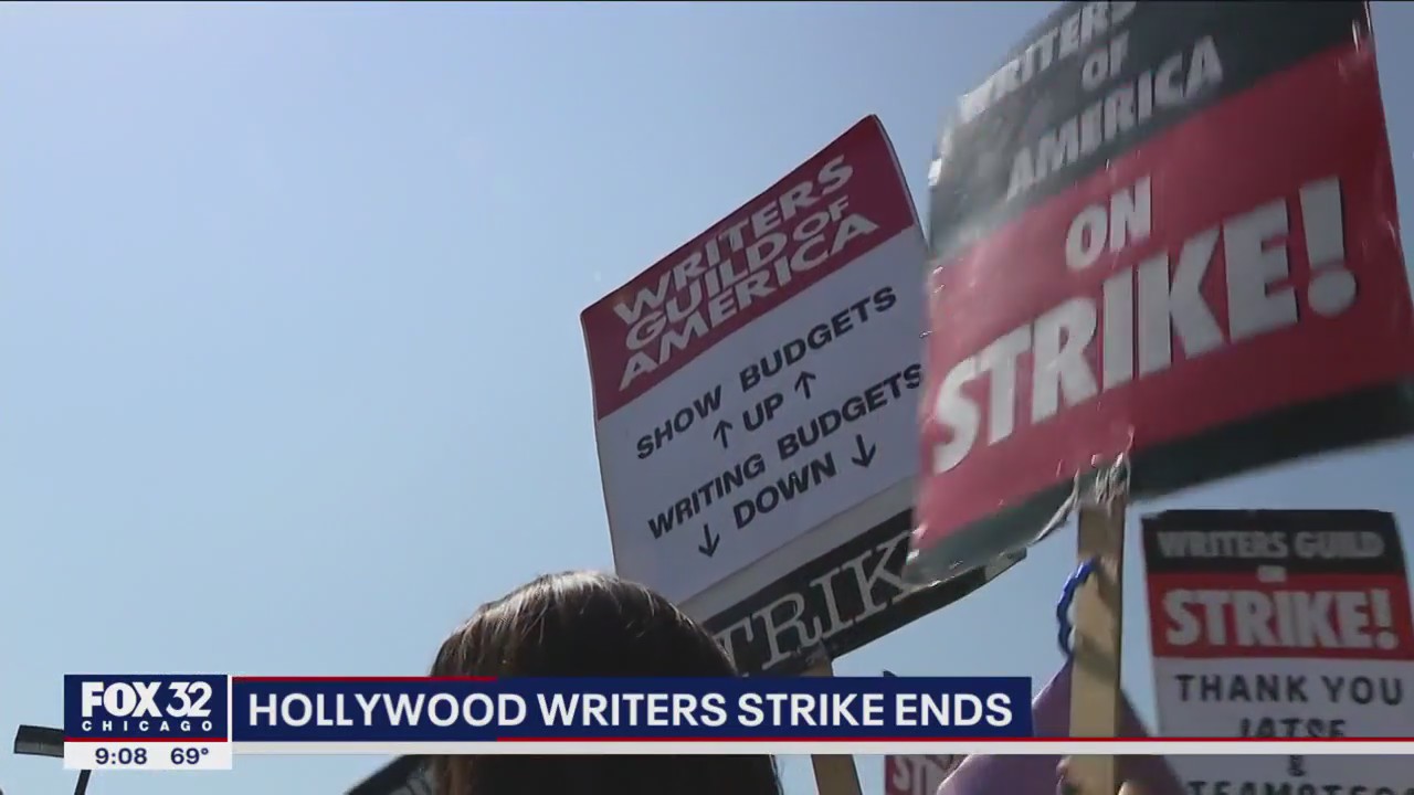 Hollywood writers strike ends at midnight