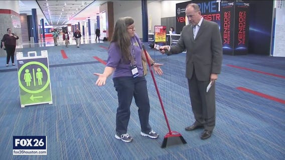 Standing broom internet trend works any day!