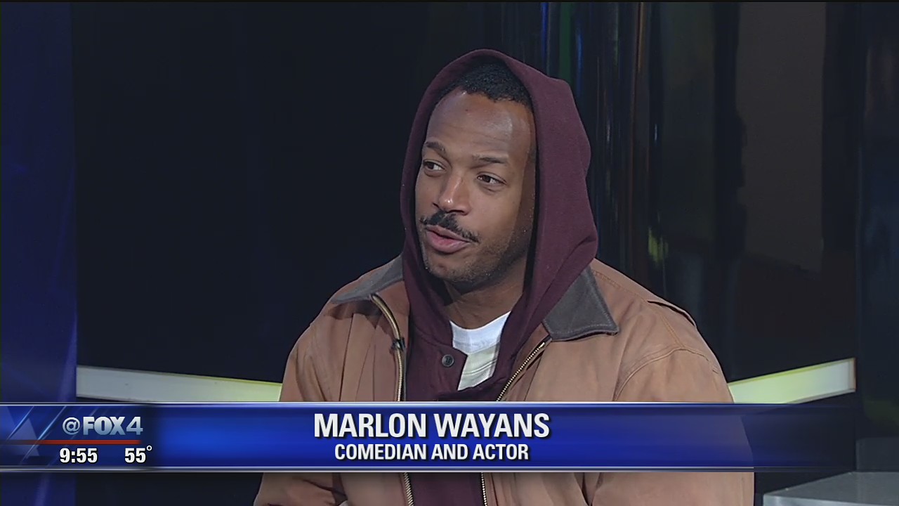 Marlon Wayans on stage with DeRay Davis Friday in Grand Prairie