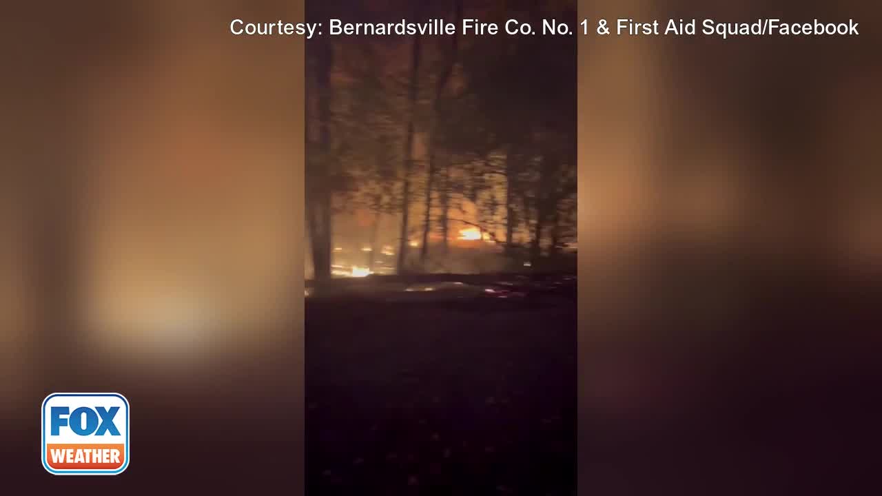 First responders work to extinguish wildfire in NJ