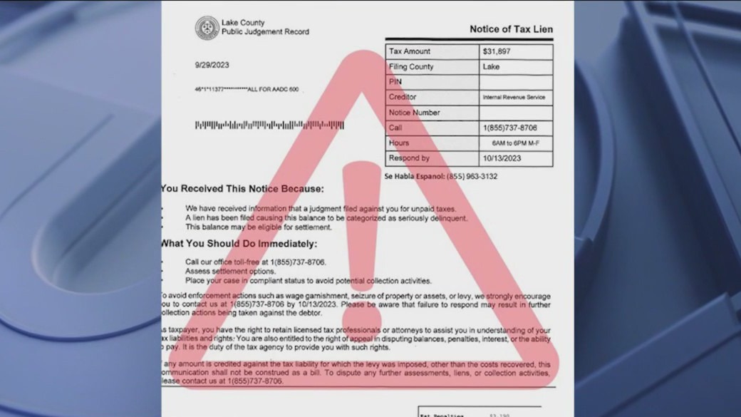 Lake County officials warn resident about misleading lien notices