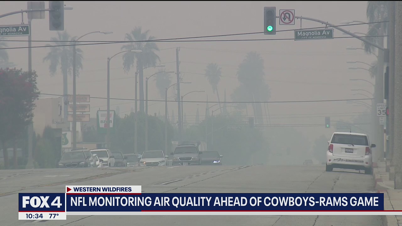 NFL: Poor air quality index due to wildfires could impact start time of season opener between Rams, Cowboys