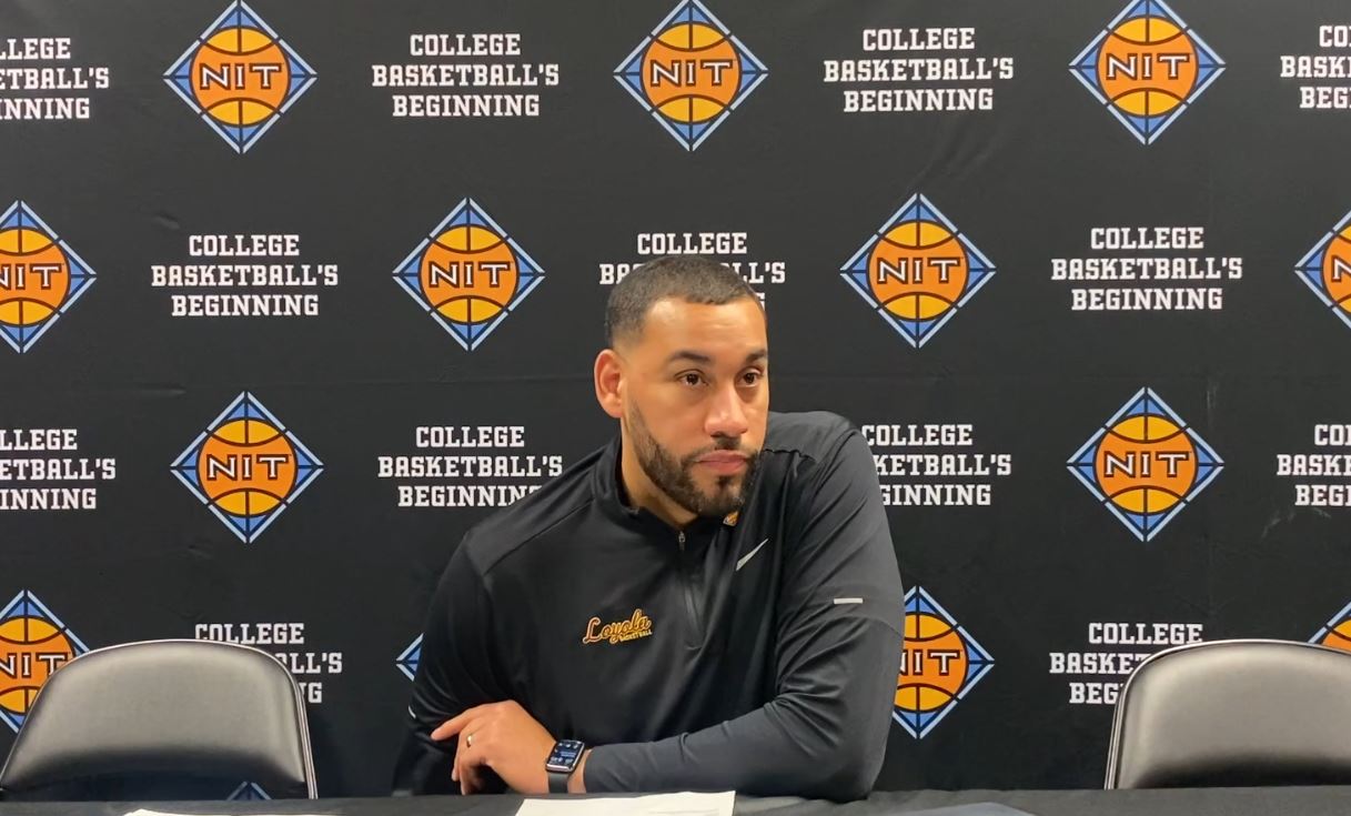 Loyola coach Drew Valentine's full press conference after the Ramblers' NIT loss to Bradley