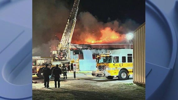 Hangar roof collapses in fire at Griffith-Merrillville Airport