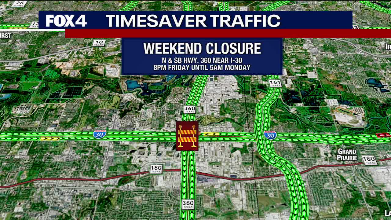 Traffic Alert: Weekend closures in Arlington, Dallas
