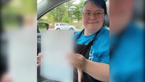 Woman with Down's syndrome celebrates earning first check