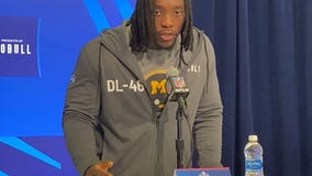 Potential Bears target Missouri defensive lineman Darius Robinson speaks at the NFL Combine