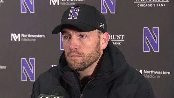 Northwestern football coach David Braun's press conference addressing the temporary stadium