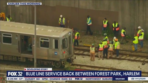 Blue Line service resumes between Forest Park, Harlem