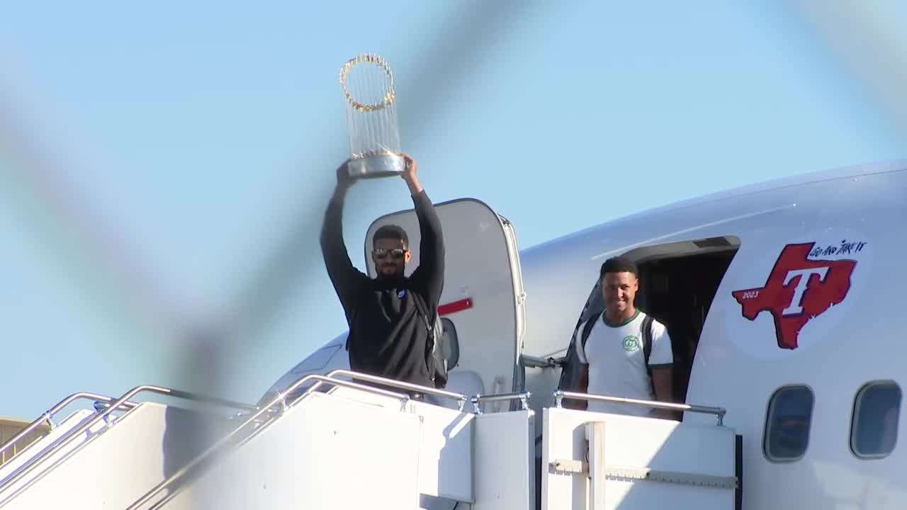RAW: Rangers return to Texas after World Series win