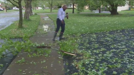 Storm cleanup in Orland Park after heavy winds, hail