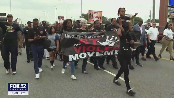 Dolton Mayor Tiffany Henyard organizes anti-violence march