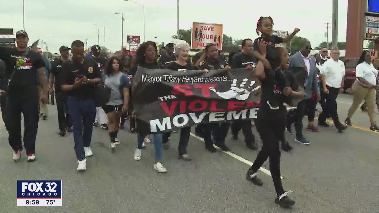 Dolton Mayor Tiffany Henyard organizes anti-violence march