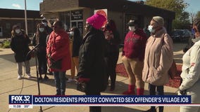 Dolton residents protest convicted sex offender's village job