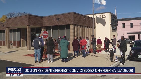 Dolton residents protest convicted sex offender's village job