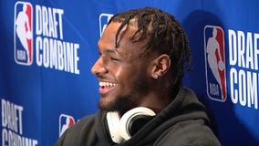 Bronny James, son of LeBron, talks participating in the NBA Combine
