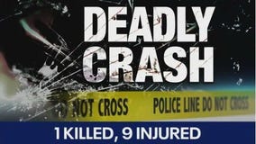 1 killed, 9 injured in car crash on Chicago's South Side