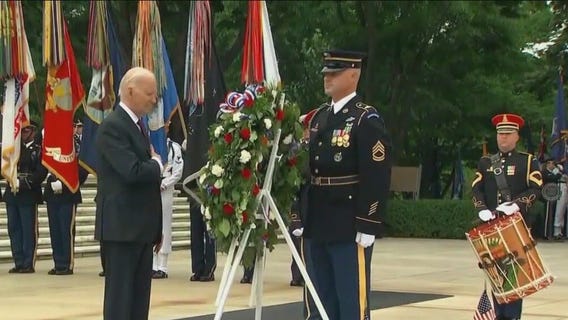 Biden honors Memorial Day with wreath-laying at Arlington National Cemetery