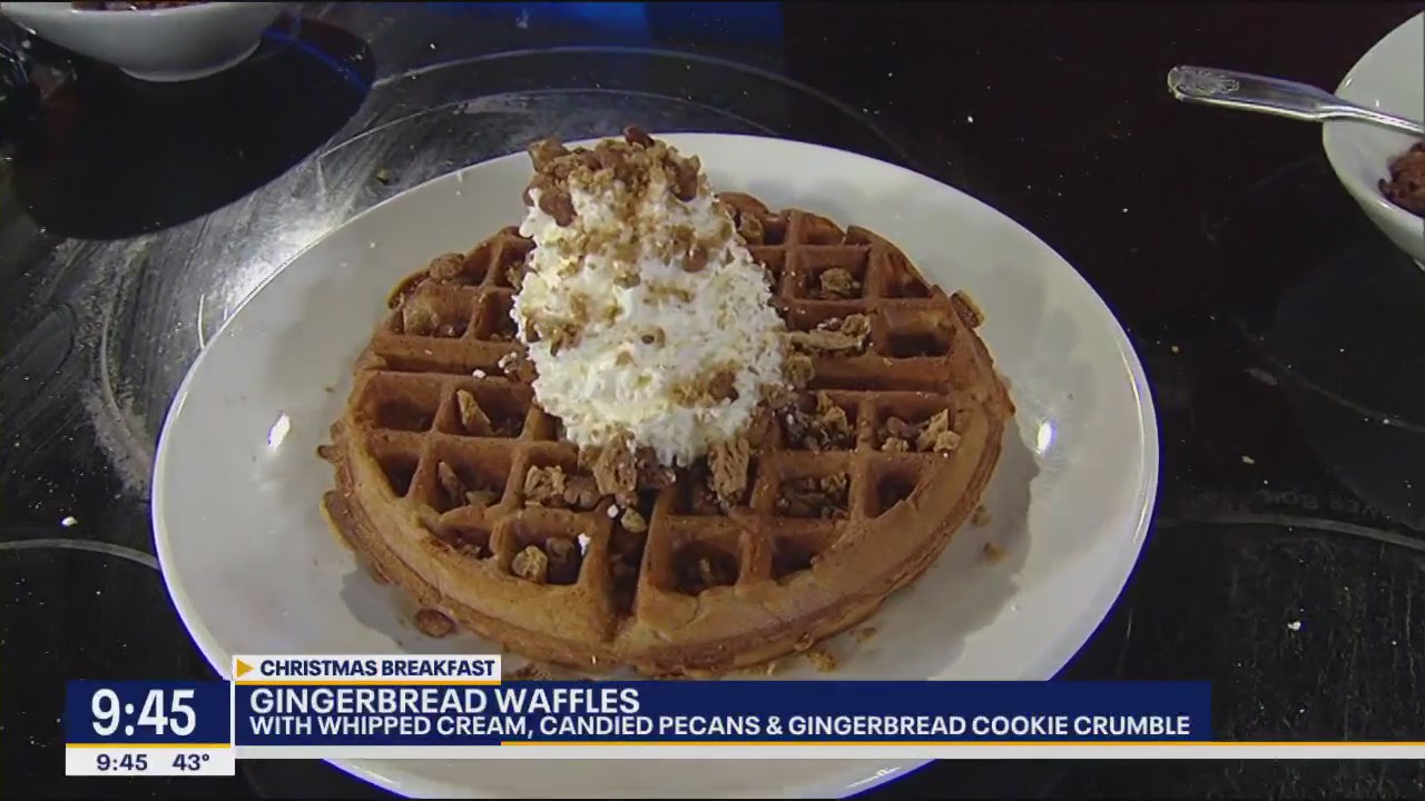 Gingerbread Waffles for Christmas Morning