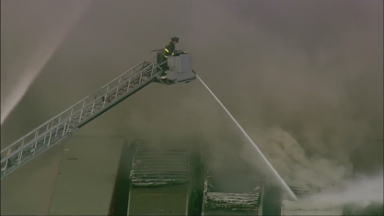 Massive fire burns in West Town