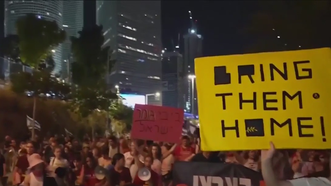 Protesters in Tel Aviv call for cease-fire, release of hostages in Gaza