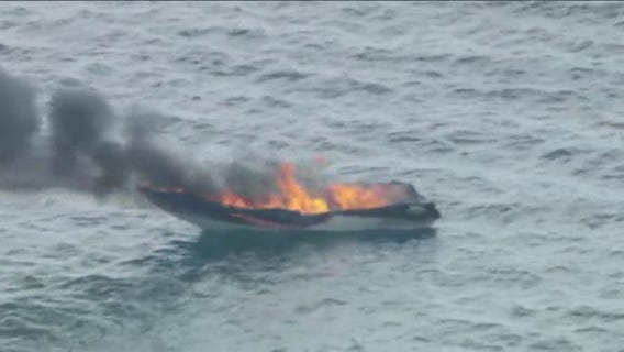Flames erupt on boat in Lake Michigan near Waukegan