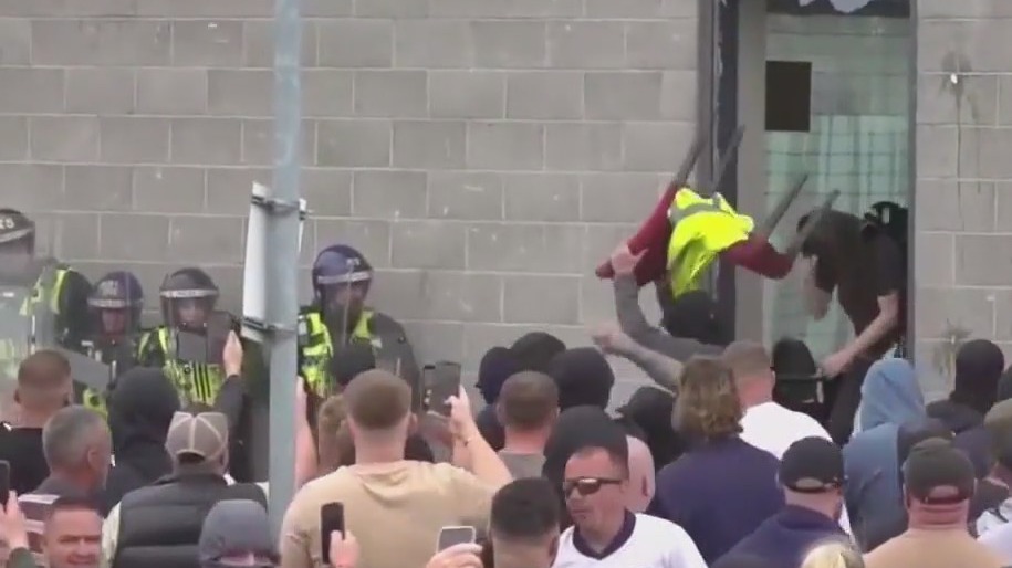 Violent protests erupt in the UK