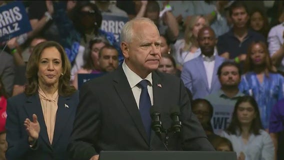 Tim Walz rips into Trump during first rally with Kamala Harris