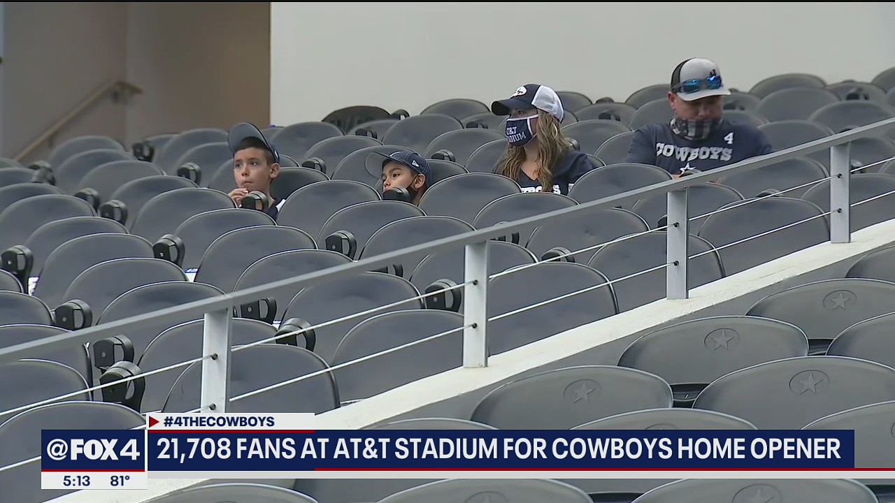 Tailgaters were outside, and more than 21,000 fans attended Cowboys home opener at AT&T Stadium Sunday
