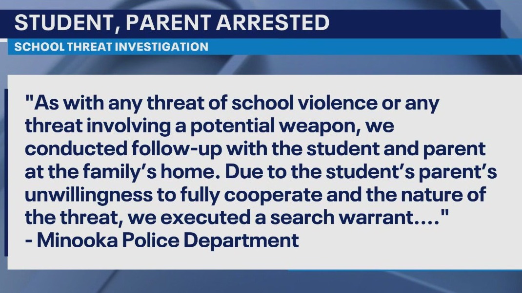 Student, parent arrested after threat against Minooka school