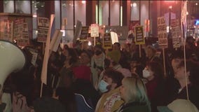 Palestine supporters march in Chicago following Trump's win