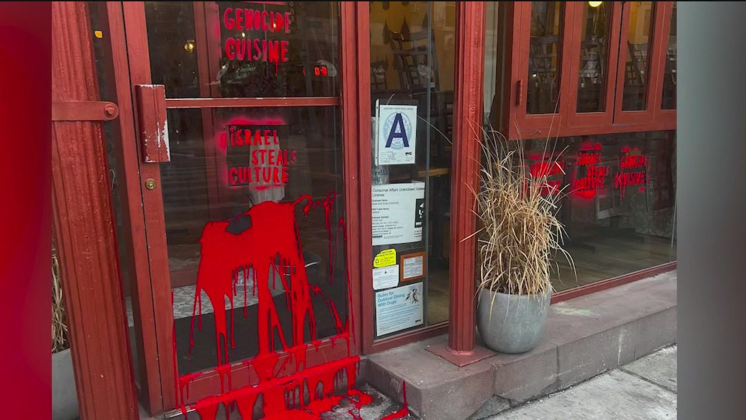 Brooklyn Israeli restaurant vandalized