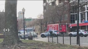 Heavy police presence near Coca-Cola delivery truck in the West Loop