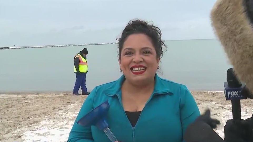 Brave souls take the polar plunge on New Year's Day in Waukegan