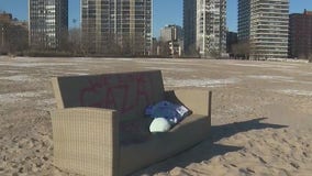 Abandoned couch on Edgewater beach going viral
