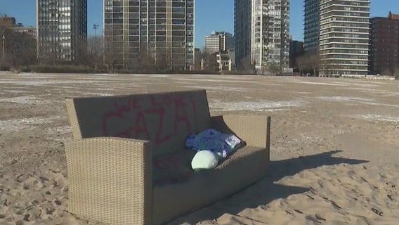 Abandoned couch on Edgewater beach going viral