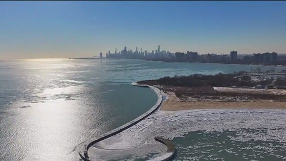 Stunning Lake Michigan shelf ice brings beauty and danger to the shoreline