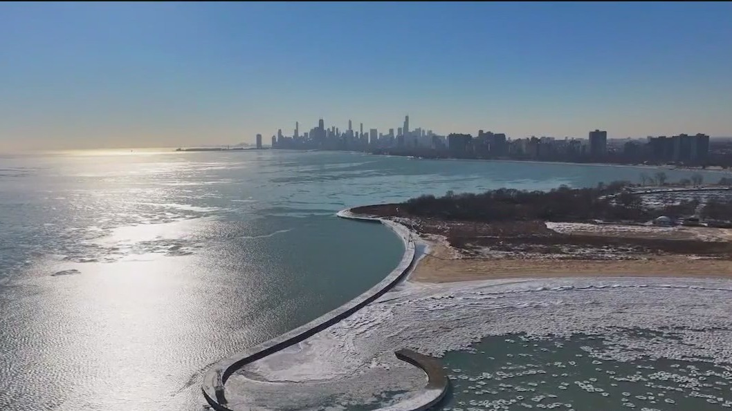 Stunning Lake Michigan shelf ice brings beauty and danger to the shoreline