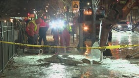 Chicago water main bursts, causing street to ice over amid frigid temps
