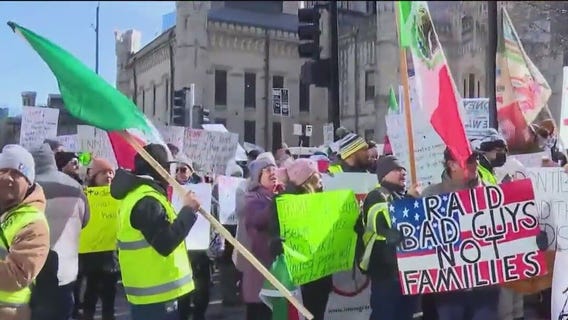 Hundreds of Chicago protesters march to 'Stop the Trump agenda'