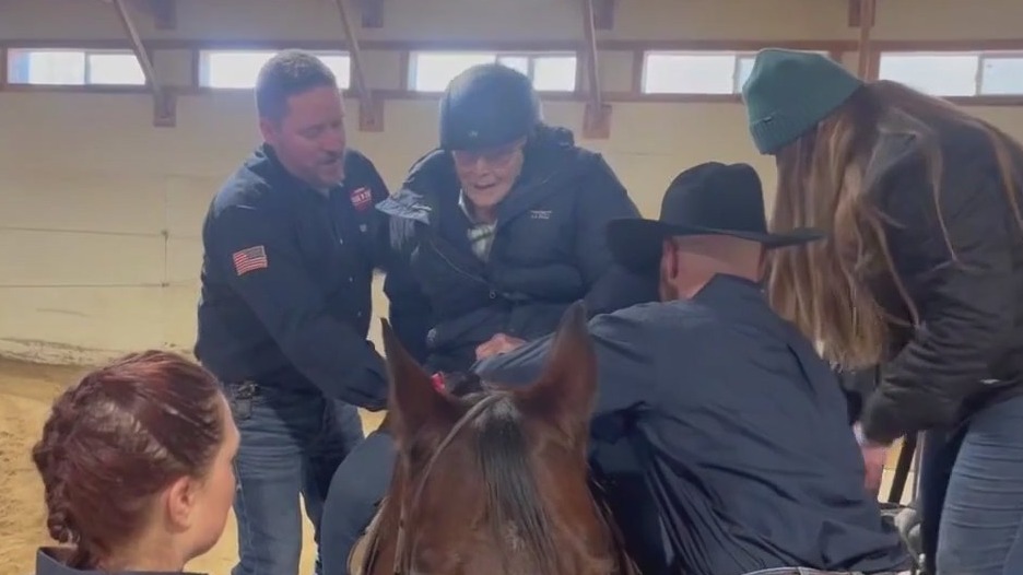 Chicago area World War II veteran gets back on the horse for 101st birthday