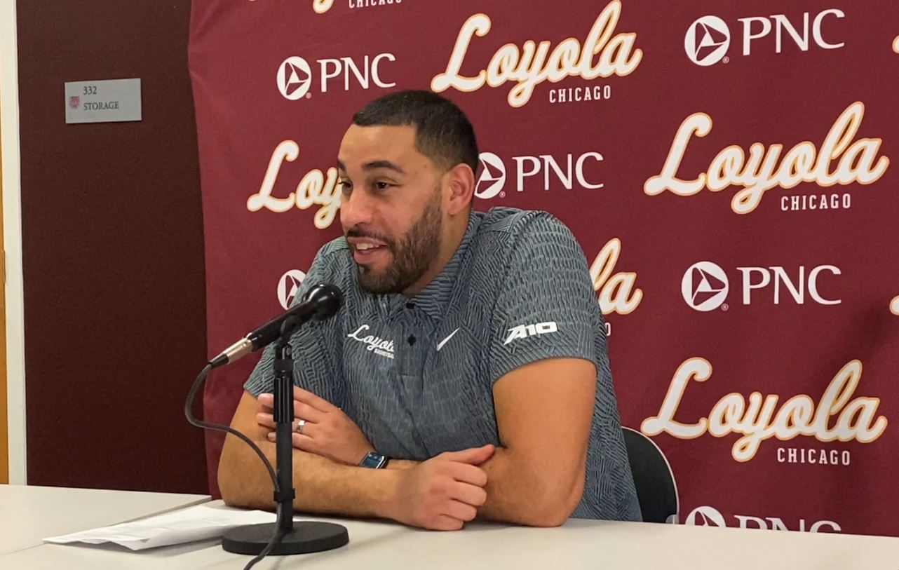 Loyola's Drew Valentine talks the Ramblers' 24-point win over St. Bonaventure