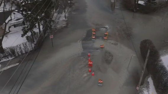 Skokie water main break floods neighborhood; boil order issued, schools shift to e-learning