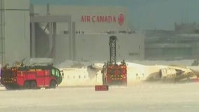 Delta plane upside-down after Toronto crash